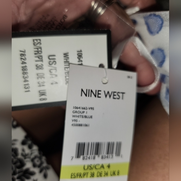 Nine West White and Blue Patterned Dress - Picture 6 of 6